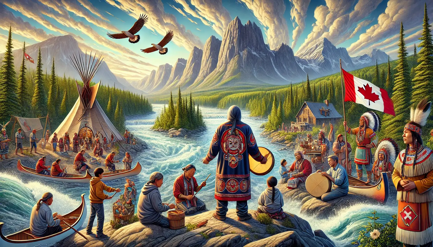 a visually striking image representing the anishinaabe of the kitchizibi first nation