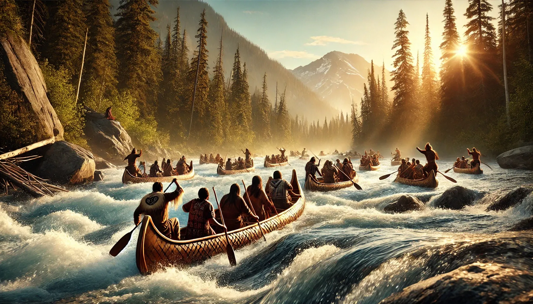 indigenous themed images. the scene features a group of indigenous people (1)